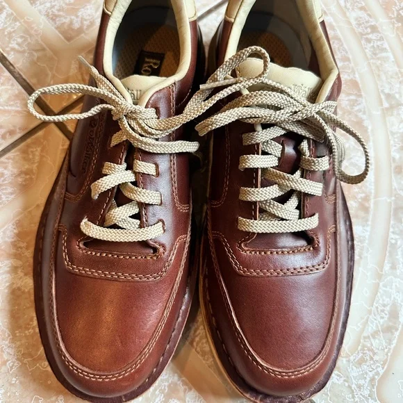 NWOT Rockport Brown and Cream Leather 9000 Prowalkers - Picture 3 of 15